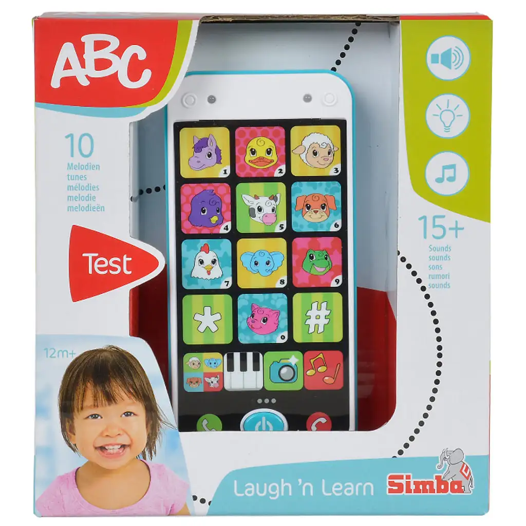 ABC okostelefon fehér-kék színben fénnyel és hanggal 13cm - Simba Toys kép 2