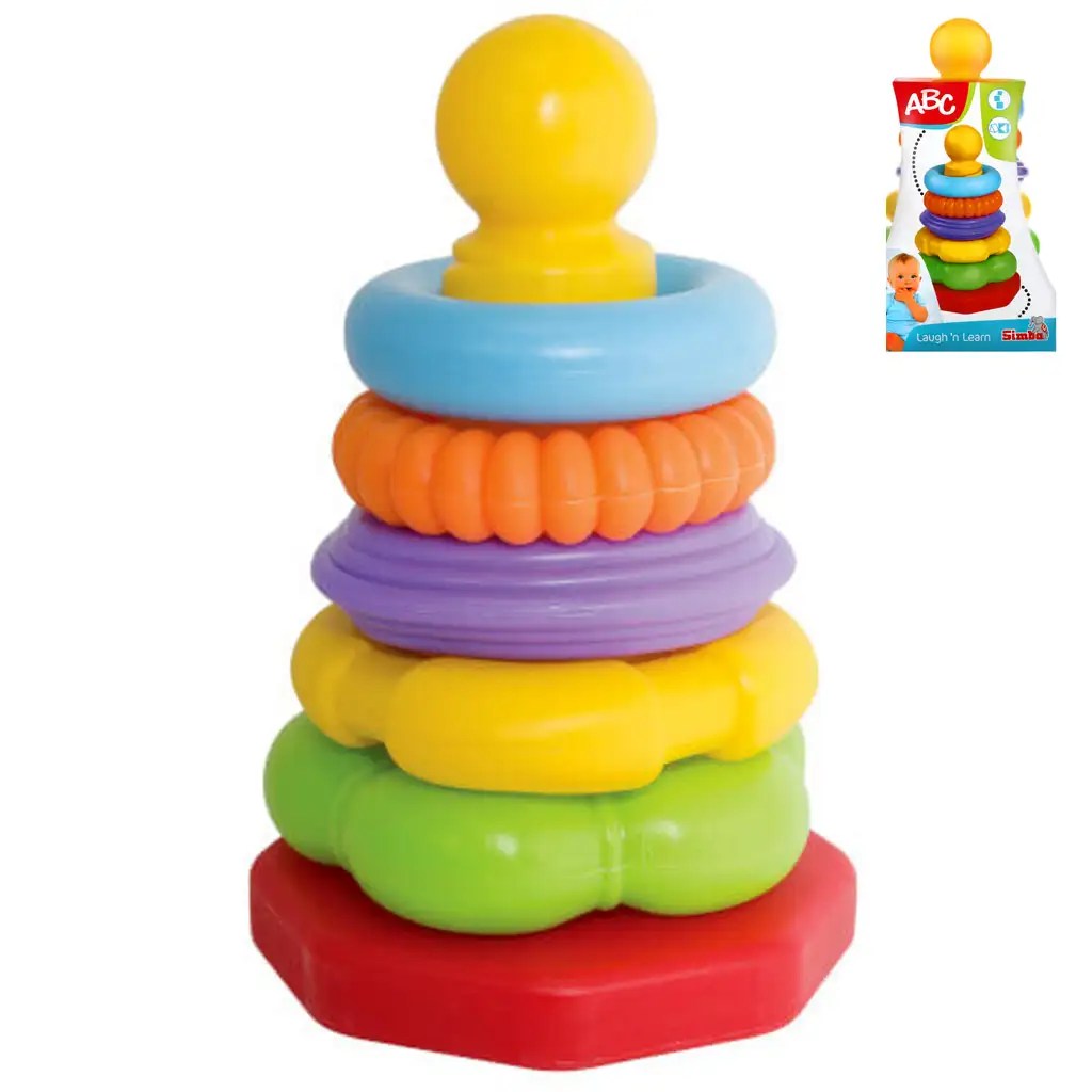 ABC színes gyűrű piramis 25cm - Simba Toys kép 1