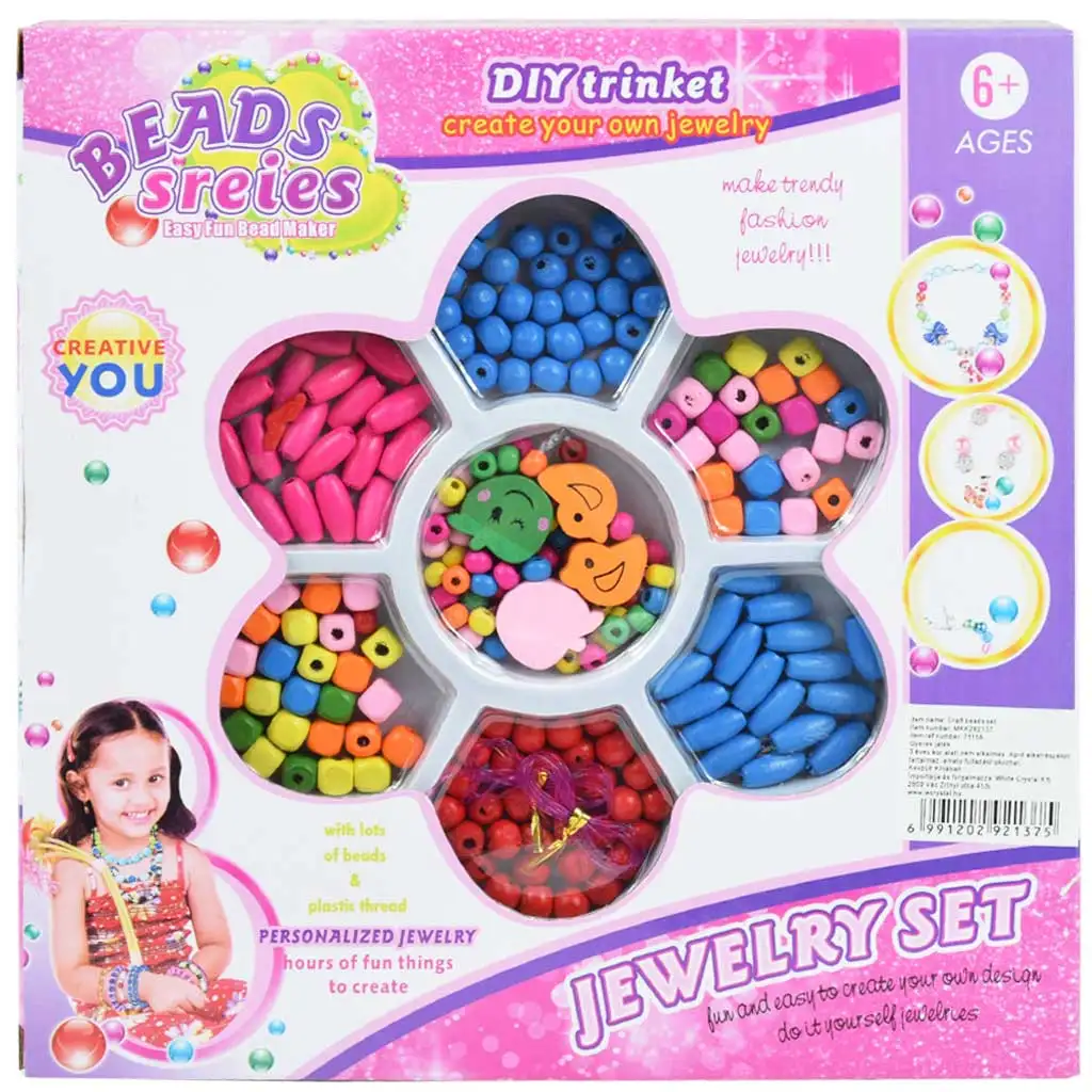 Beads Series: Ékszerkészítő szett 100+ színes gyönggyel különböző formákban kép 1