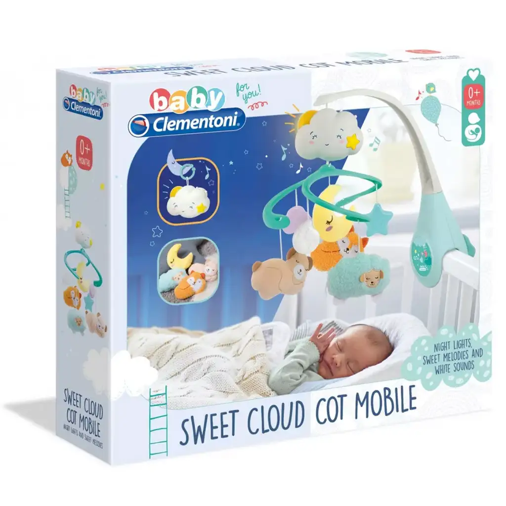Édes álmok - Felhős kiságyforgó fénnyel és hanggal - Clementoni Baby kép 1