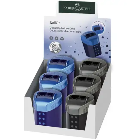 Faber-Castell: RollOn pöttyös dupla tartályos hegyező kétféle változatban kép 1