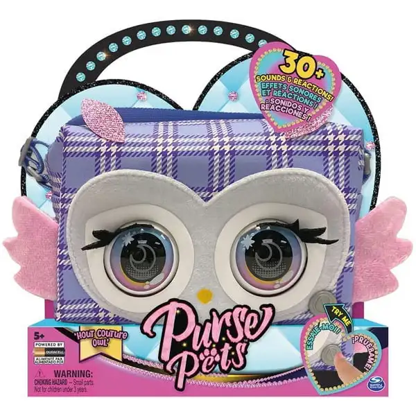 Purse Pets: Hot Couture Owl interaktív táska - Spin Master kép 1