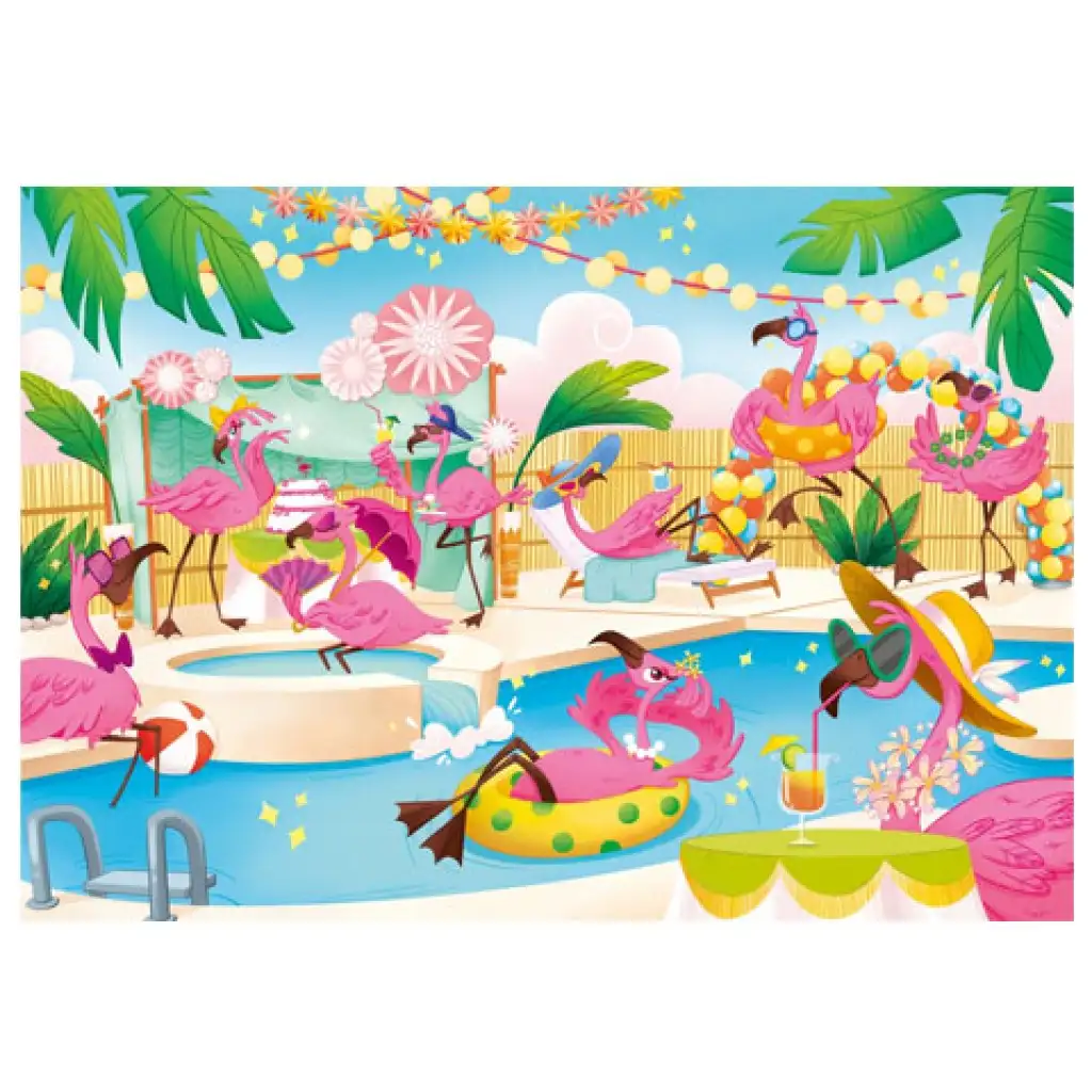 Flamingó party 104 db-os puzzle - Clementoni kép 2