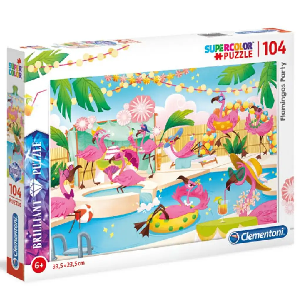 Flamingó party 104 db-os puzzle - Clementoni kép 1