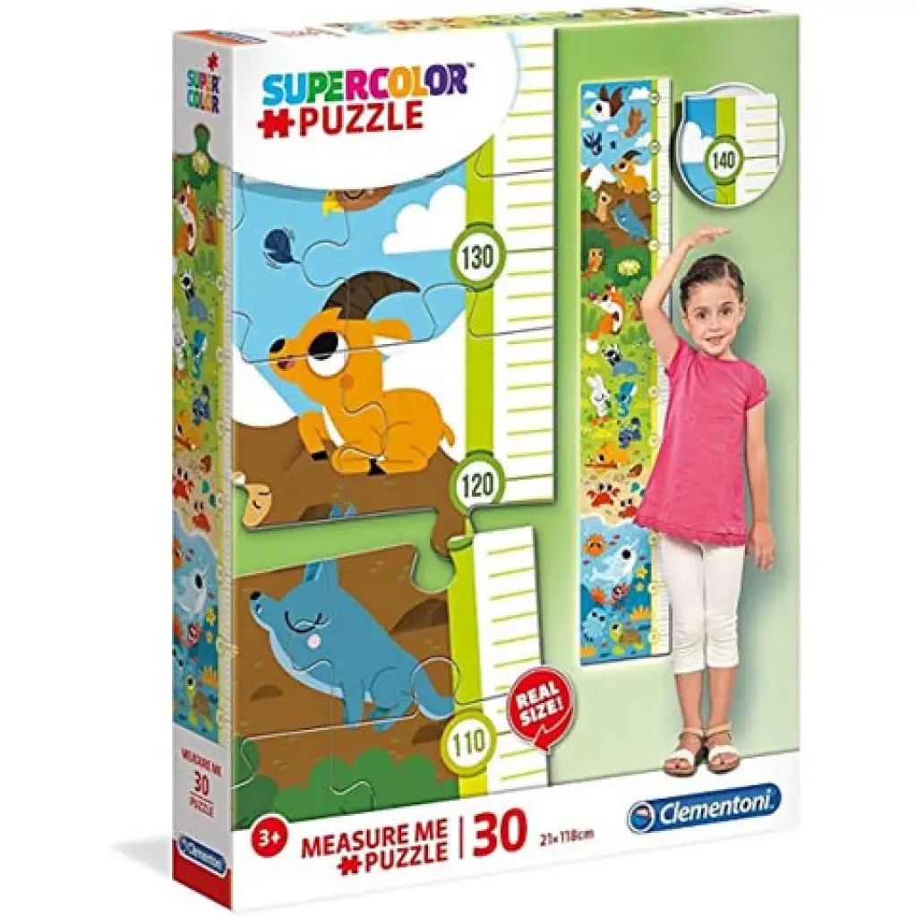 Aranyos állatkák fali mérce 30 db-os puzzle - Clementoni kép 1