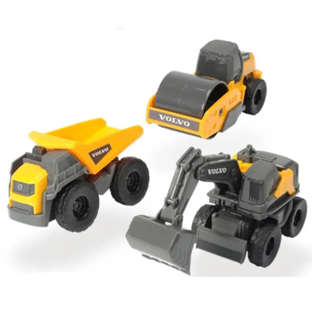 Volvo munkagépek 3db-os szett kétféle változatban - Dickie Toys kép 2