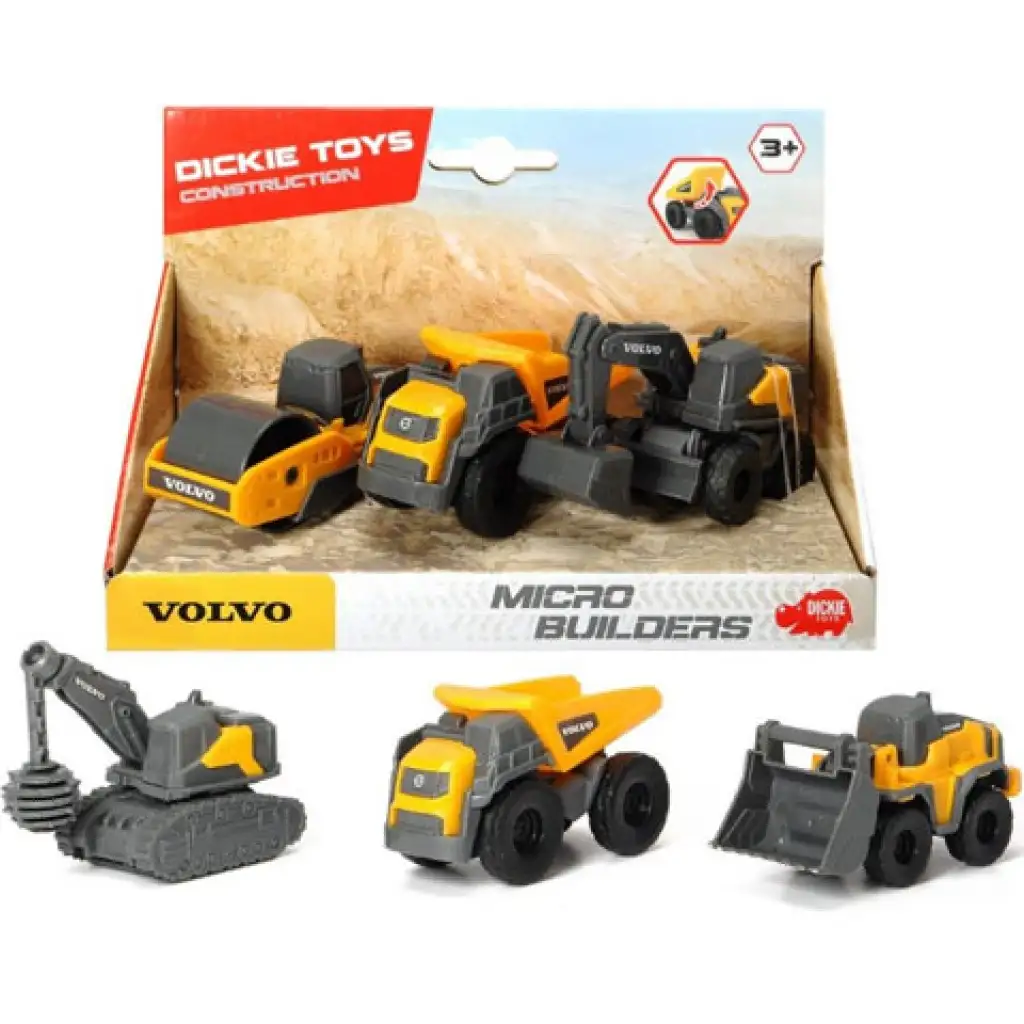 Volvo munkagépek 3db-os szett kétféle változatban - Dickie Toys kép 1