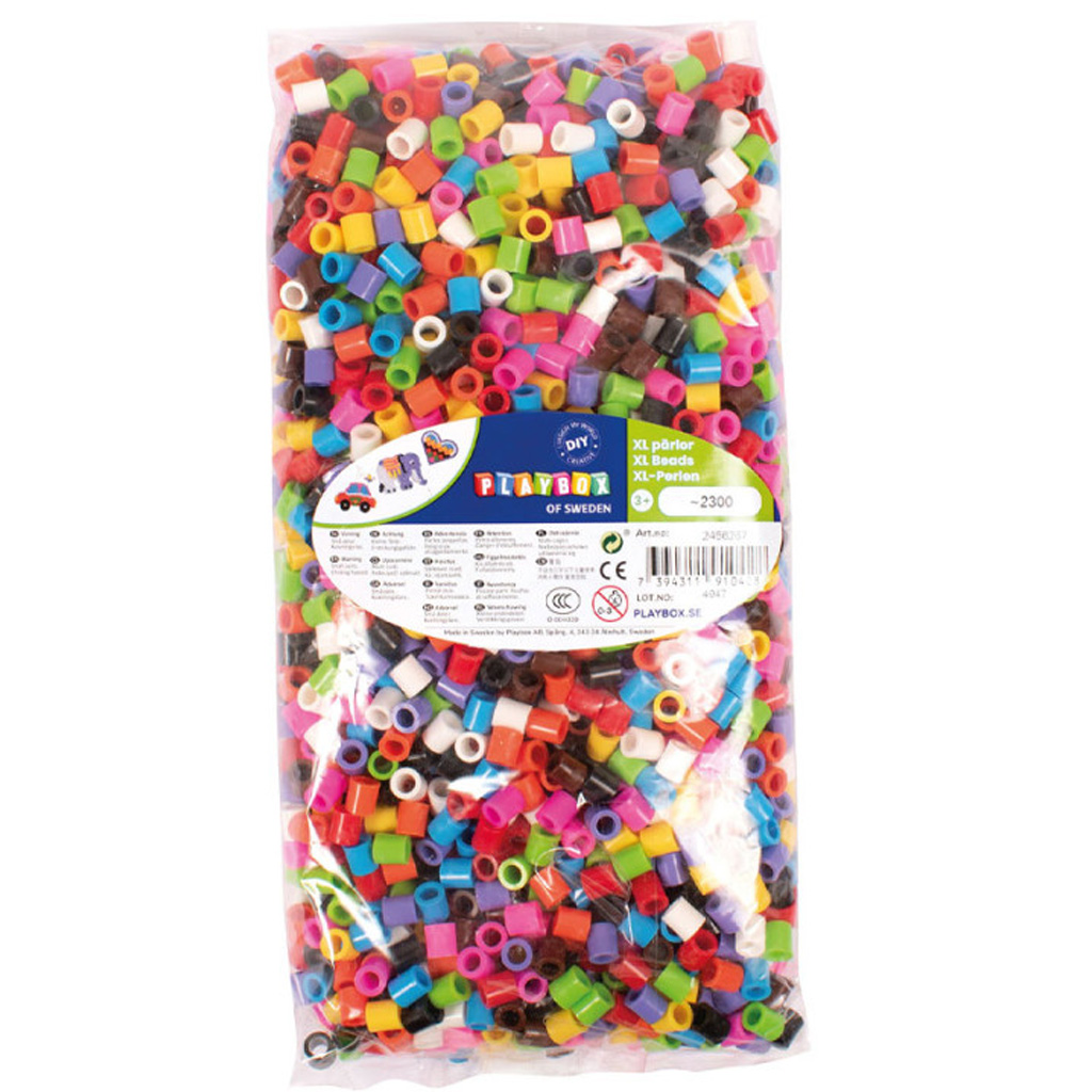 PlayBox: 9mm-es XL MIDI színes vasalható gyöngyök 2300db-os csomag kép 1