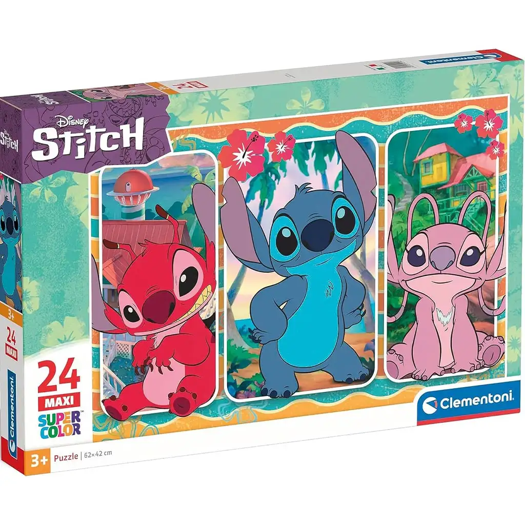 Disney Stitch 24 db-os maxi supercolor puzzle - Clementoni kép 1