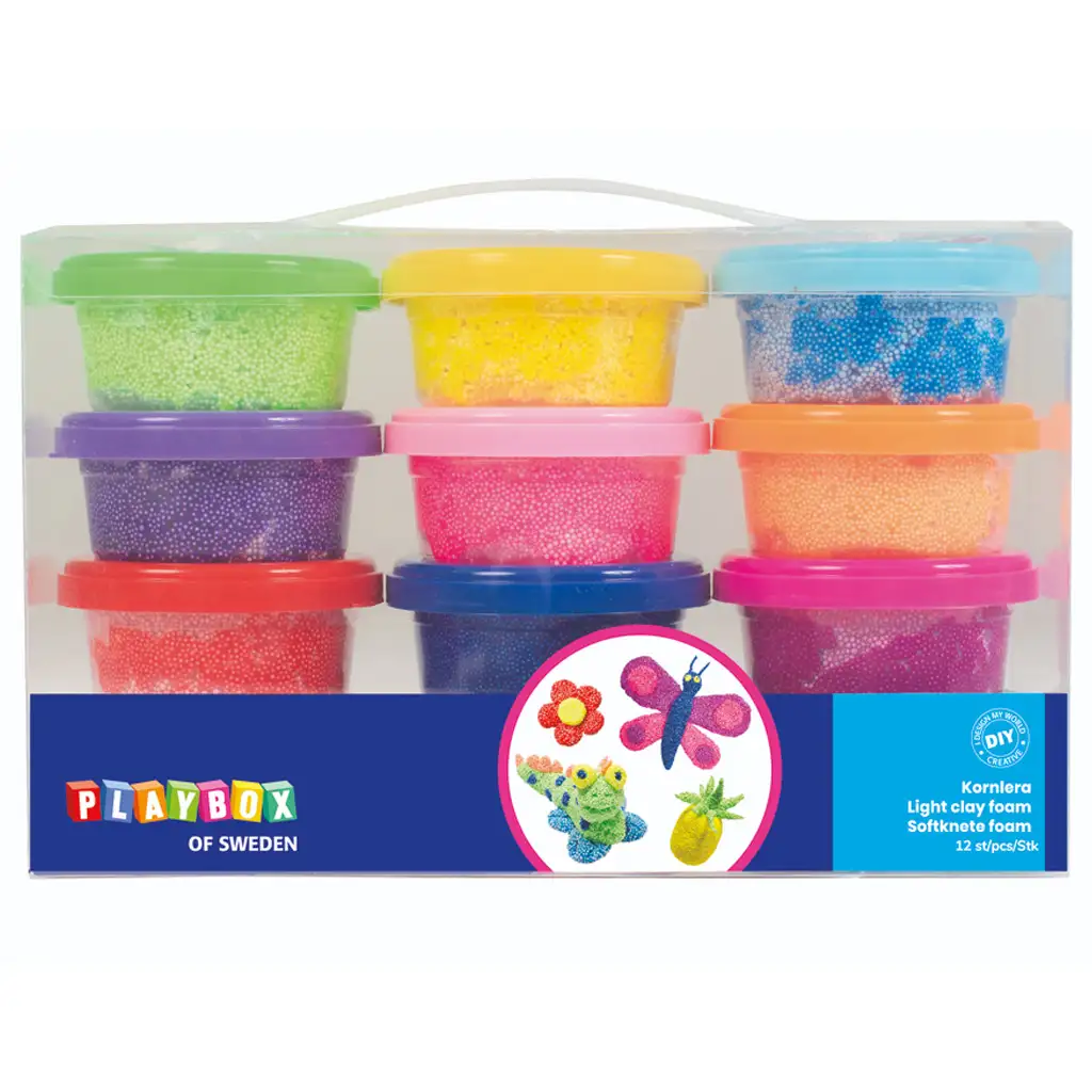 PlayBox: Modellező habgyurma 12 db-os szett 14gramm/tégely kép 1