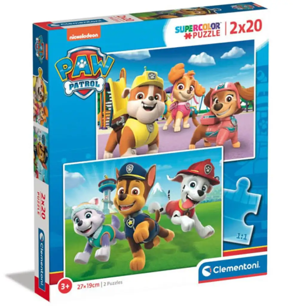Mancs őrjárat Supercolor 2 az 1-ben 2x20db-os puzzle - Clementoni kép 1