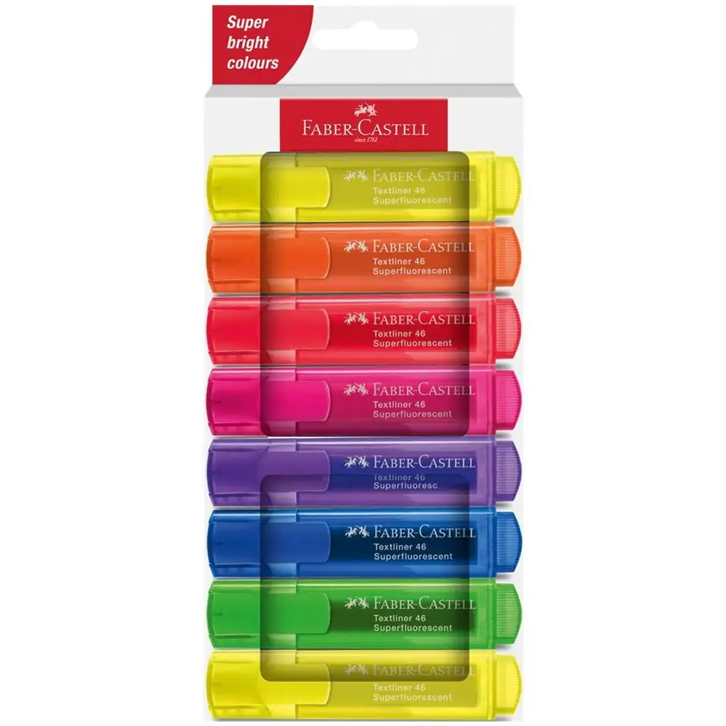 Faber-Castell: 1546 Neon fluorescent 8 db-os szövegkiemelő filctoll szett kép 1