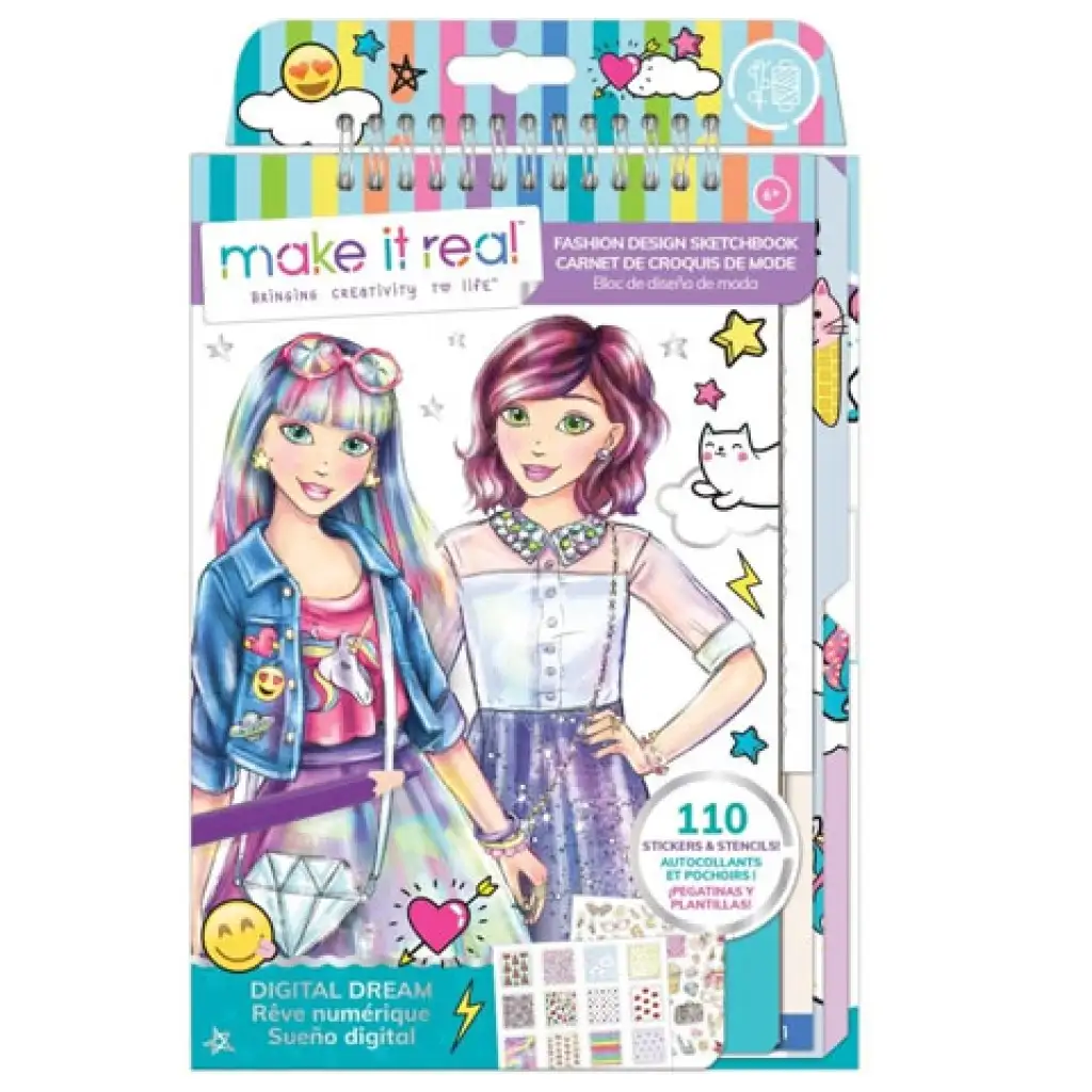 Make it Real: Divattervezői vázlatfüzet kiegészítőkkel - Modern ruhák kép 1