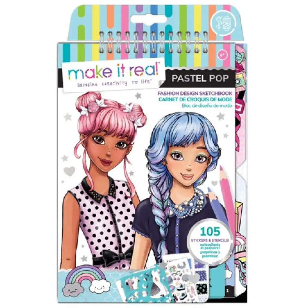 Make it Real: Divattervezői vázlatfüzet kiegészítőkkel - Pasztell Pop kép 1