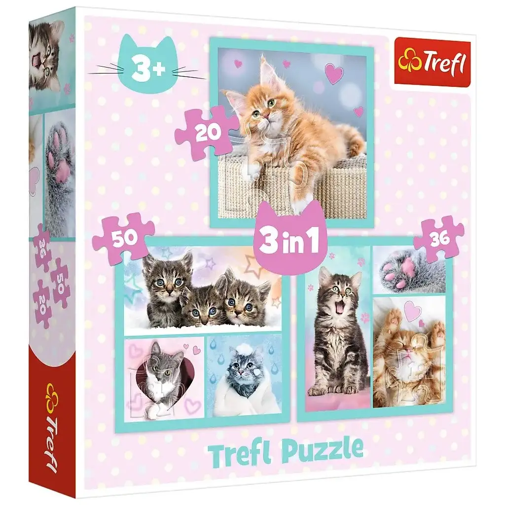 Édes cicusok 3 az 1-ben puzzle - Trefl kép 1