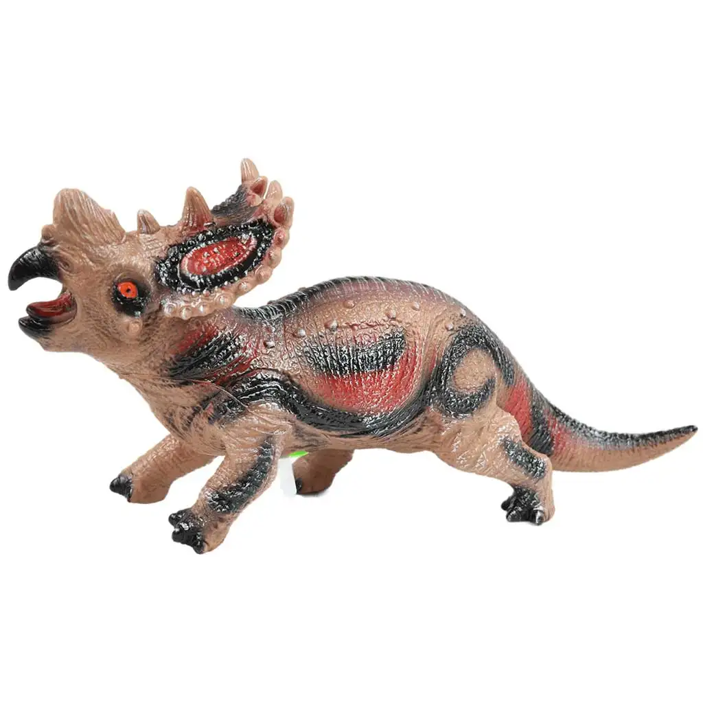 Dino World: Vinyl anyagú hangot adó Styracosaurus dinoszaurusz figura pamut töltéssel 35cm kép 1