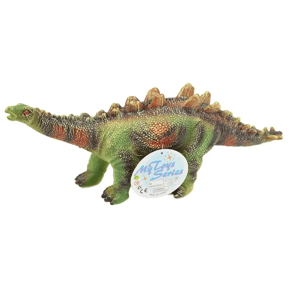 Dino World: Vinyl anyagú hangot adó Stegosaurusz dinoszaurusz figura pamut töltéssel 35cm kép 1