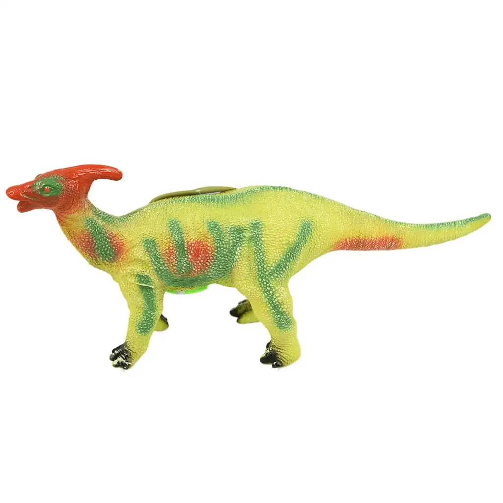 Dino World: Vinyl anyagú hangot adó Parasaurolophus dinoszaurusz figura pamut töltéssel 35cm kép 1