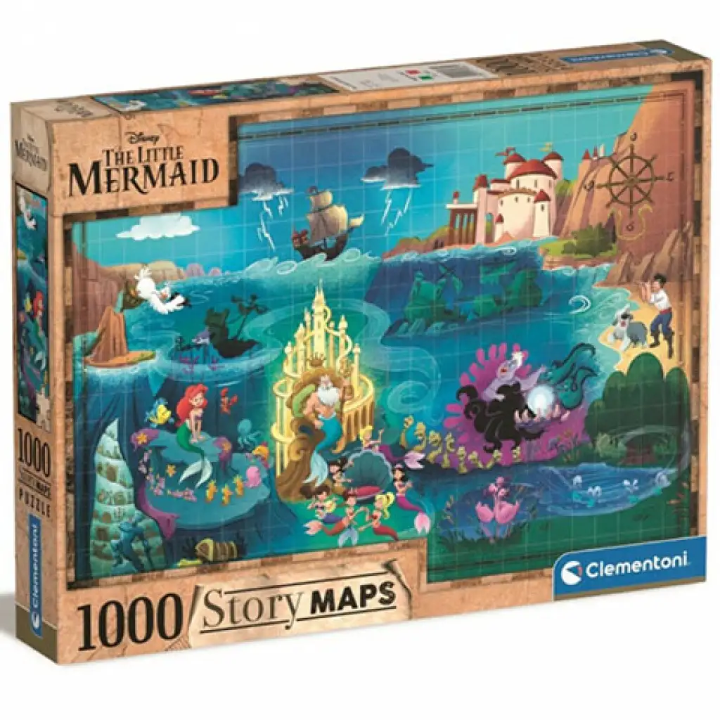 Disney: A kis hableány térkép puzzle 1000db-os - Clementoni kép 1