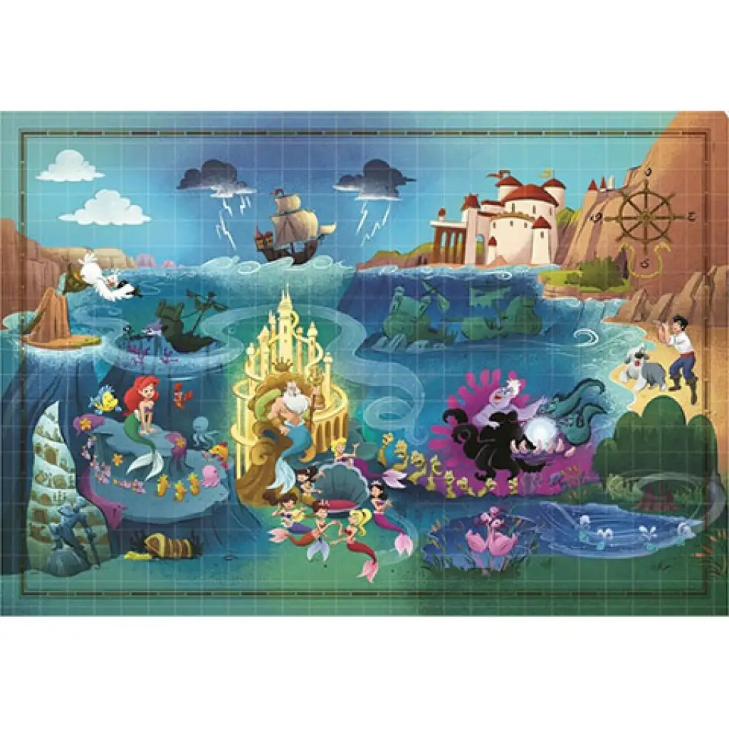 Disney: A kis hableány térkép puzzle 1000db-os - Clementoni kép 2