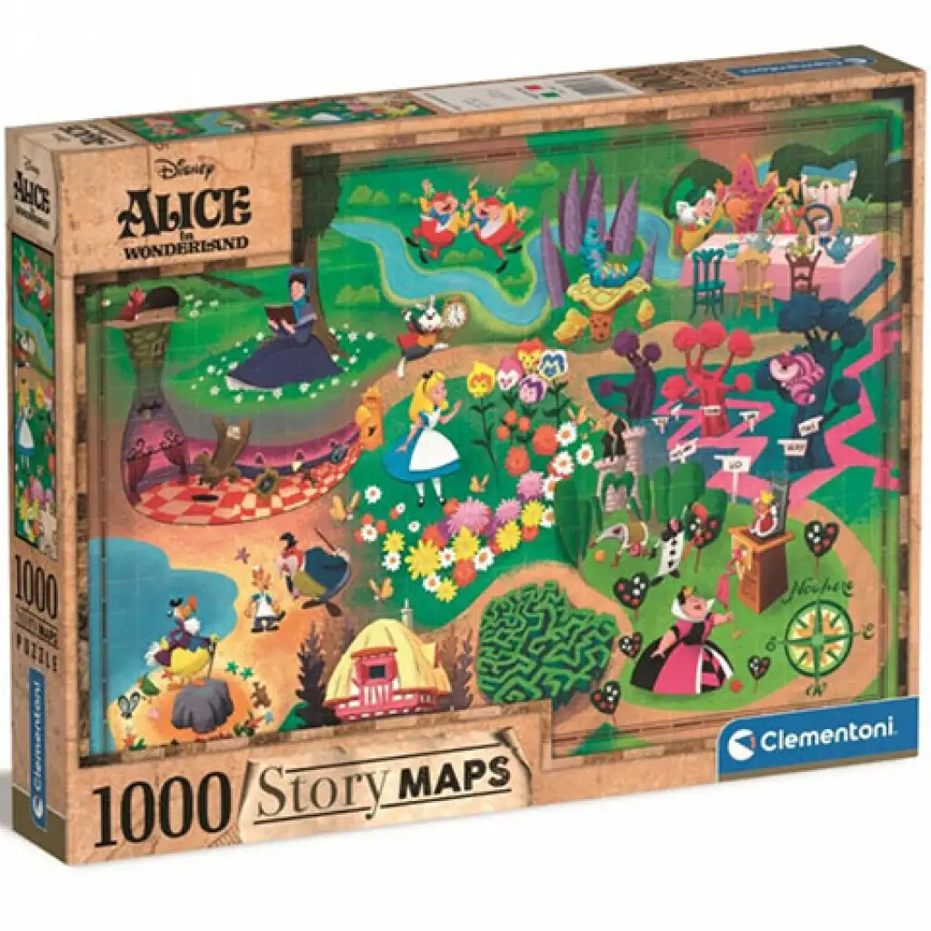 Disney: Alice csodaországban térkép puzzle 1000db-os - Clementoni kép 1