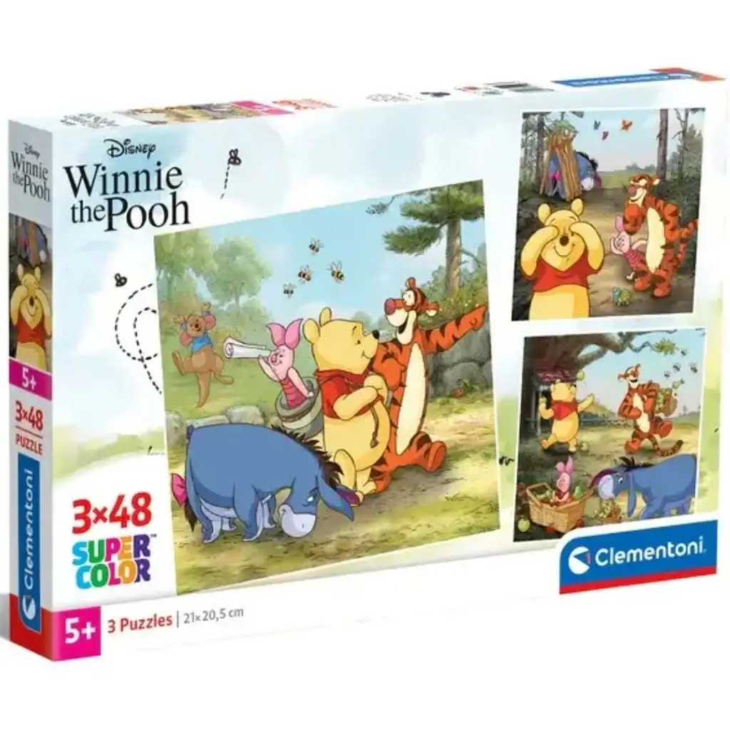Disney Micimackó 3x48db-os Supercolor puzzle - Clementoni kép 1