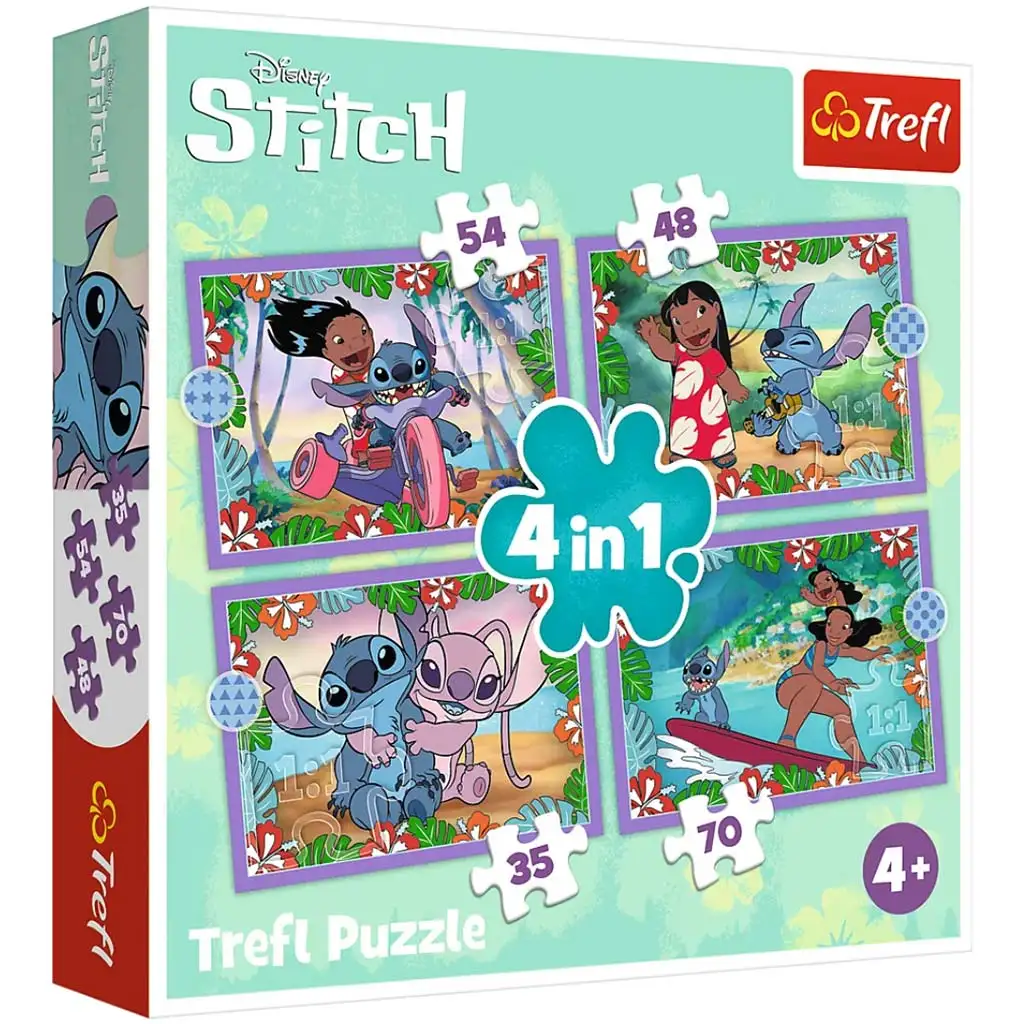 Disney Lilo&Stitch őrült napja 4 az 1-ben puzzle szett - Trefl kép 1