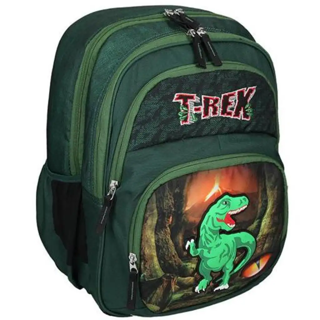 Spirit: T-Rex négyrekeszes lekerekített iskolatáska, hátizsák 40x20x18cm kép 1