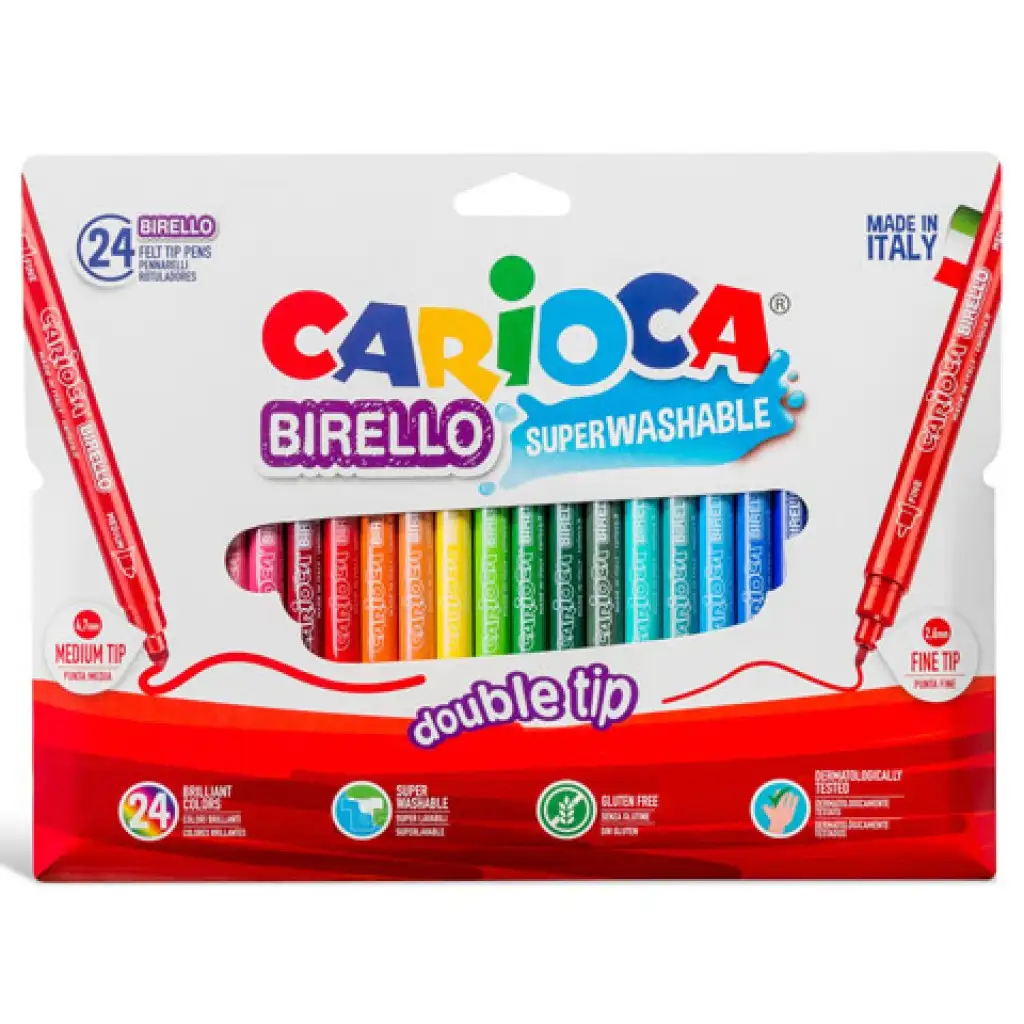 Színes filctoll szett kétféle fejjel 24 db-os - Carioca kép 1