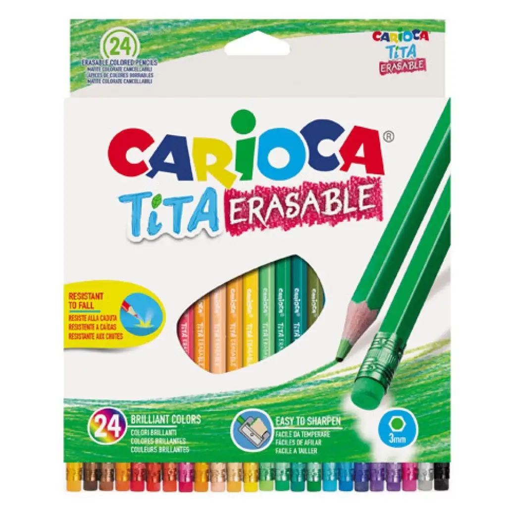 Tita színes ceruza 24db-os szett radírvéggel - Carioca kép 1