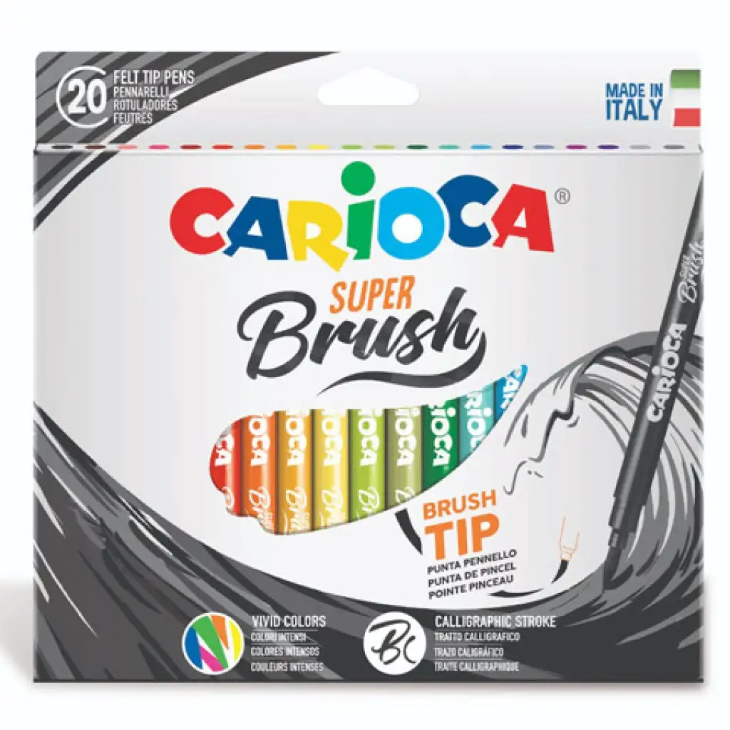 Ecsetvégű filctoll szett 20 db-os kiszerelésben - Carioca kép 1