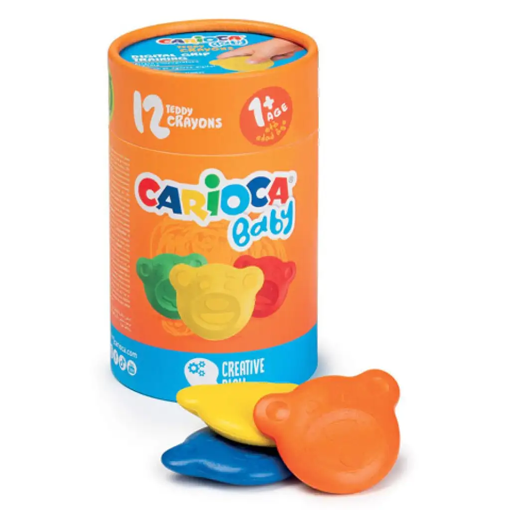Maci formájú Baby Teddy 12 db-os zsírkréta szett - Carioca kép 1