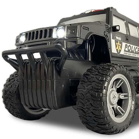 RC Off-Road Police távirányítós rendőr Hummer fénnyel 27 MHz 22cm 1/16-os méretarány kép 3