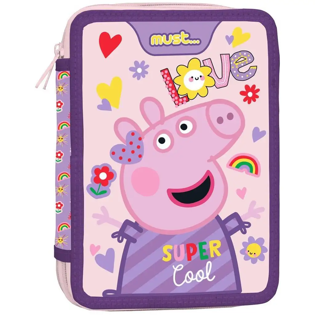Must: Peppa Malac kétszintes töltött tolltartó 15x21x5cm kép 1