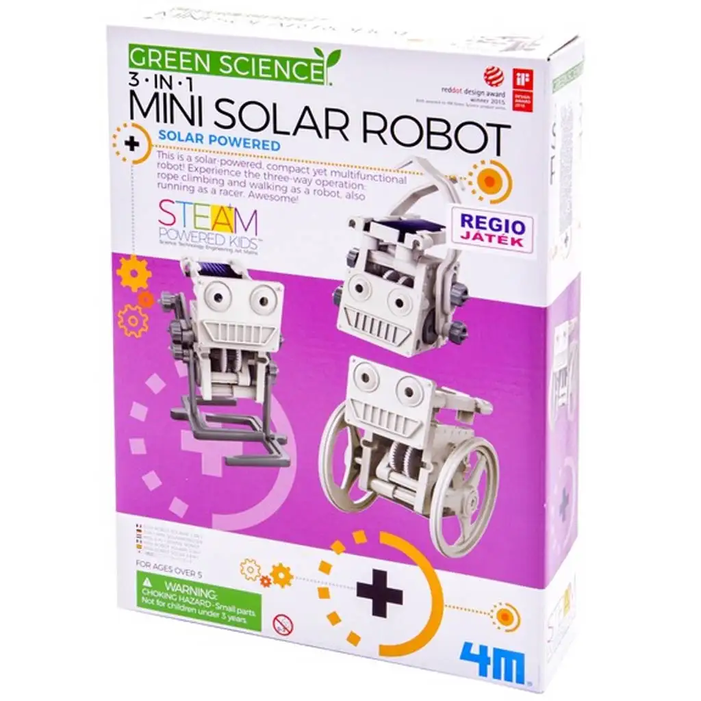 3az 1-ben Napelemes Robot – Mozgás napenergiával, játék tudománnyal kép 1
