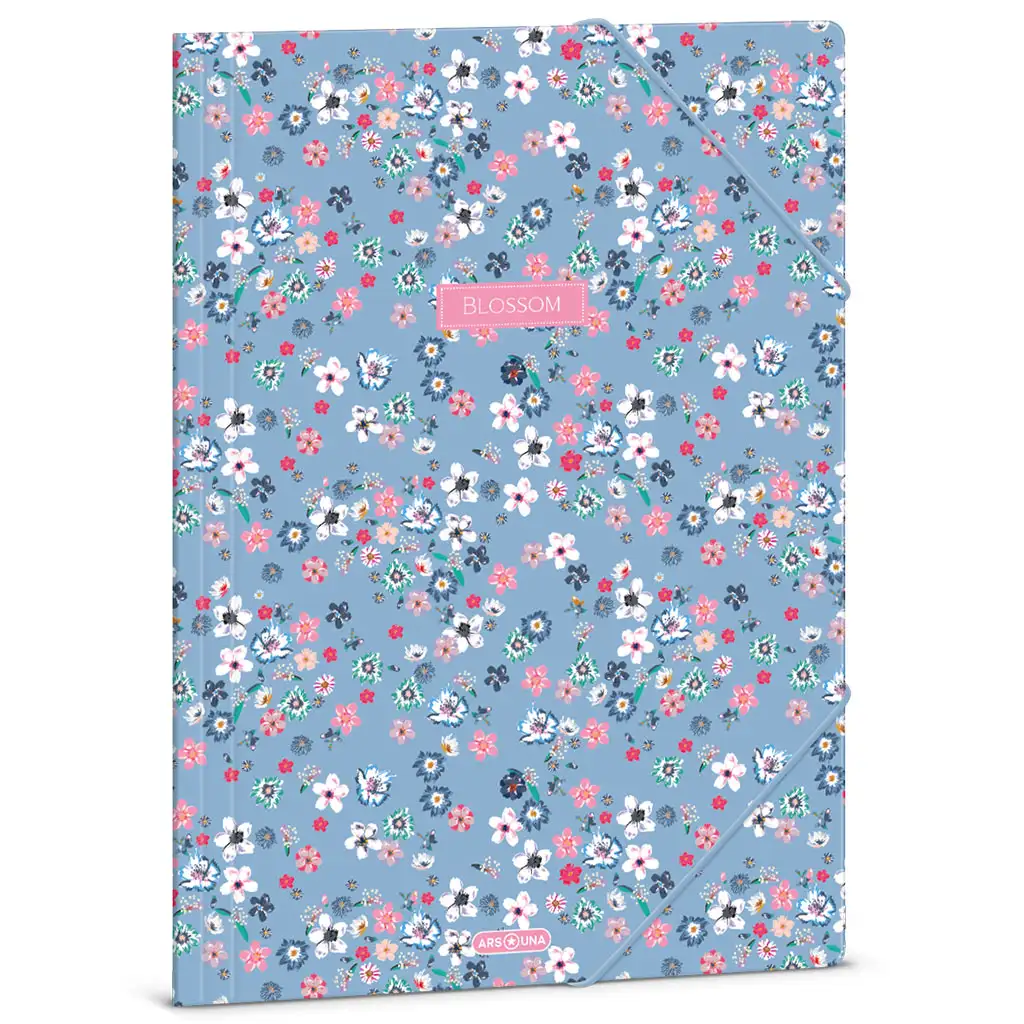 Ars Una: Pearl Blossom Blue virágos gumis mappa A/4 kép 1