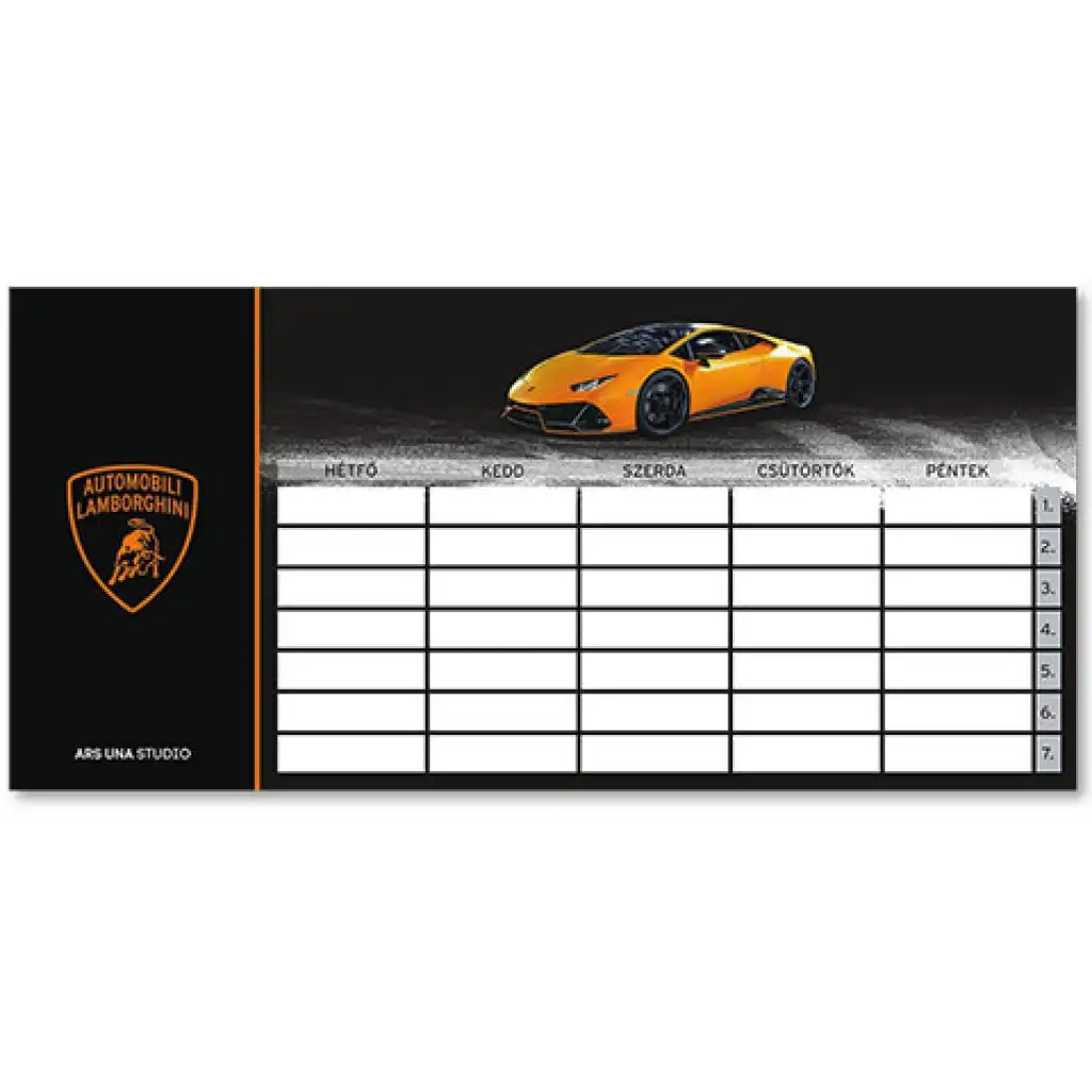 Ars Una: Lamborghini egylapos, kétoldalas órarend kép 1