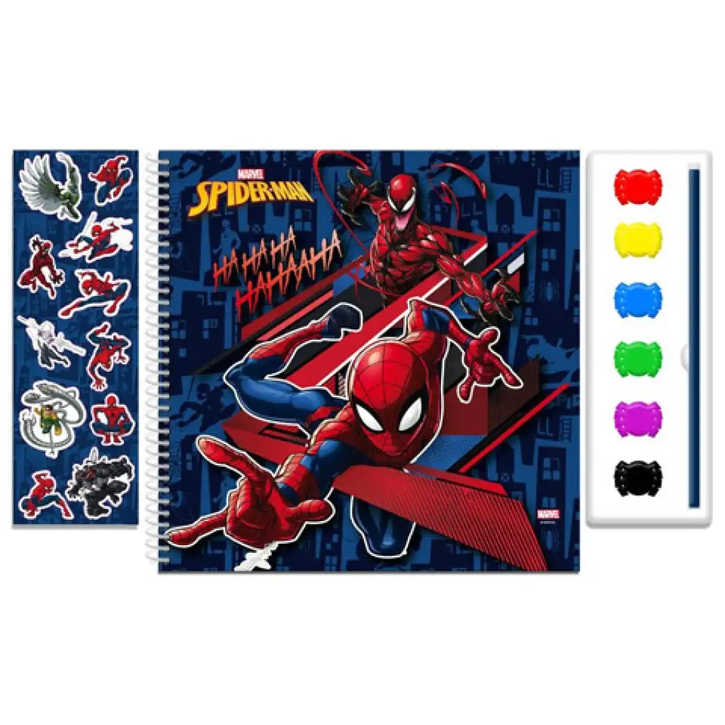 Marvel: Pókember színező füzet vízfestékkel és matricákkal kép 2