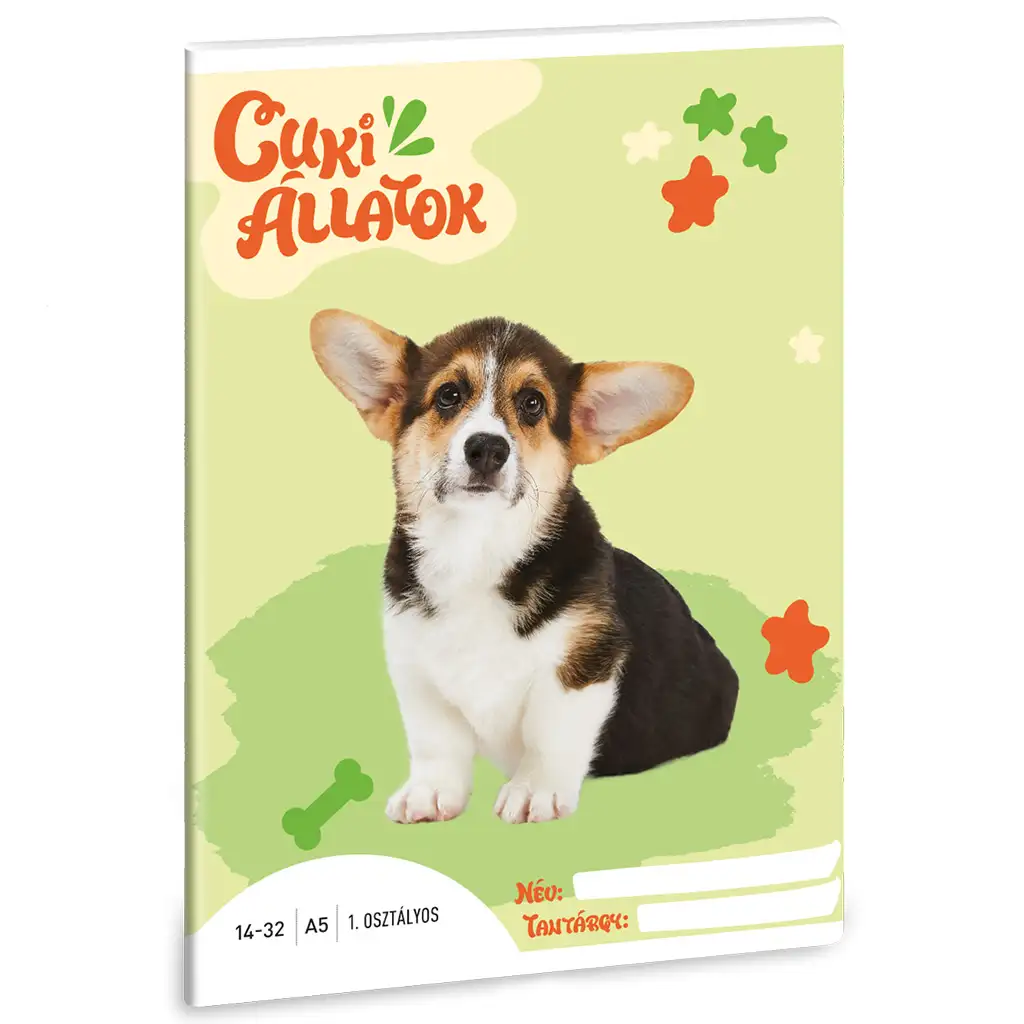Ars Una: Cuki állatok - Welsh Corgi 1.osztályos vonalas füzet A/5 kép 1