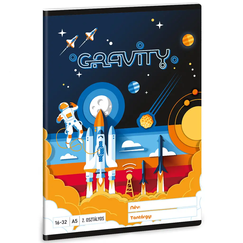 Ars Una: Gravity űrhajós 2.osztályos vonalas füzet A/5 kép 1