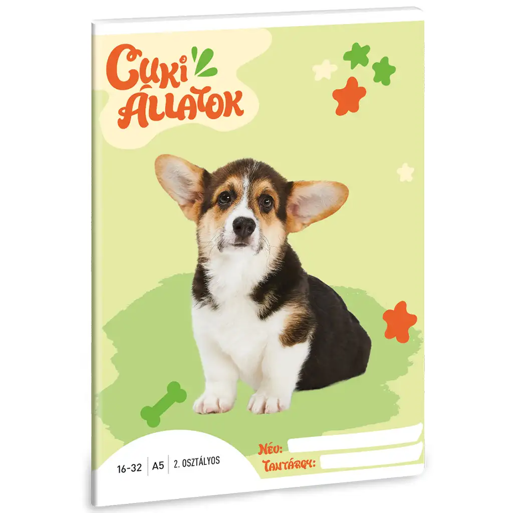 Ars Una: Cuki állatok - Welsh Corgi 2.osztályos vonalas füzet A/5 kép 1