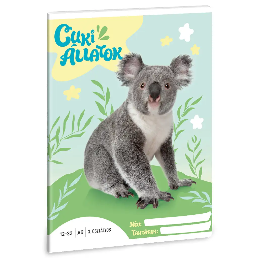 Ars Una: Cuki állatok - Koala 3.osztályos vonalas füzet A/5 kép 1