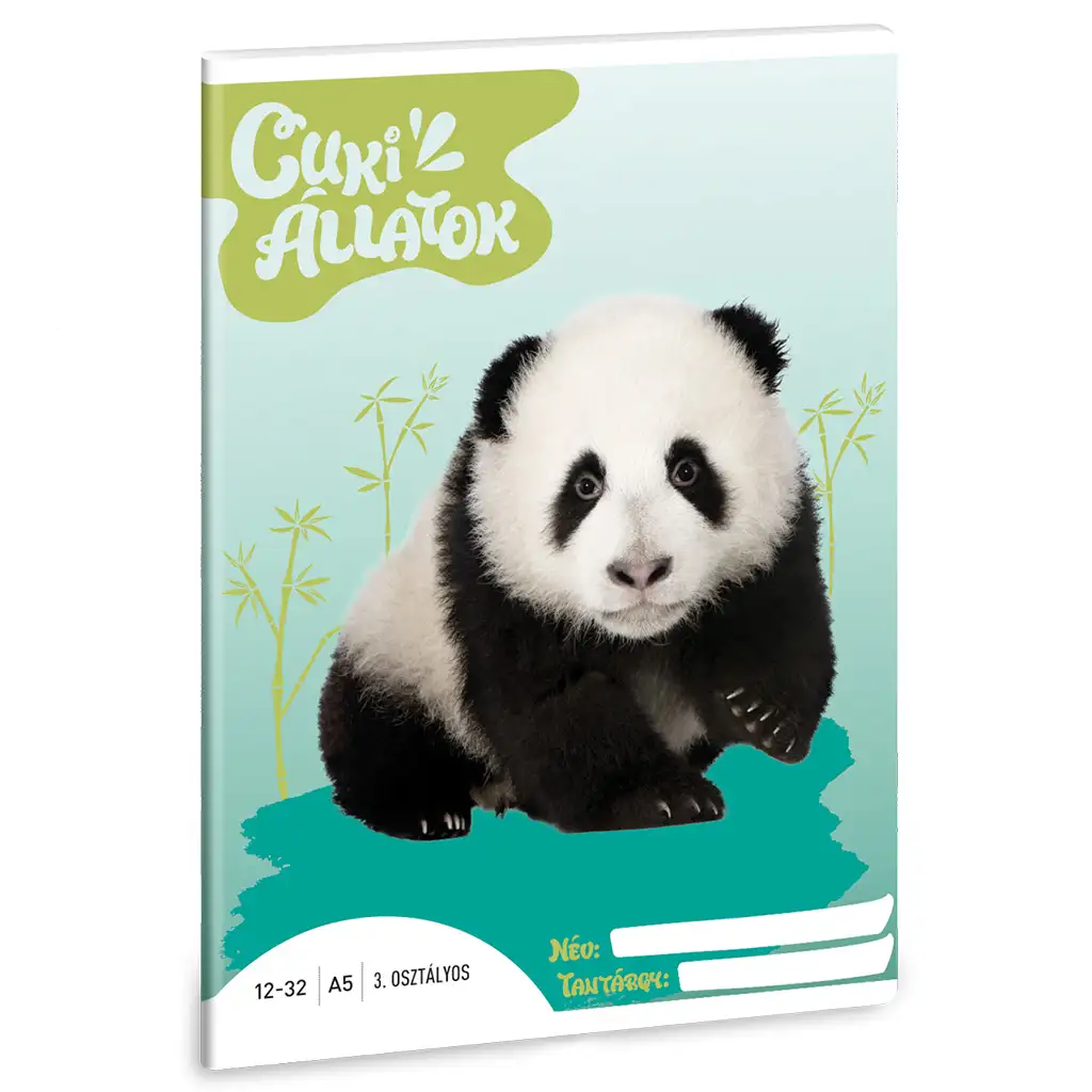 Ars Una: Cuki állatok - Panda 3.osztályos vonalas füzet A/5 kép 1