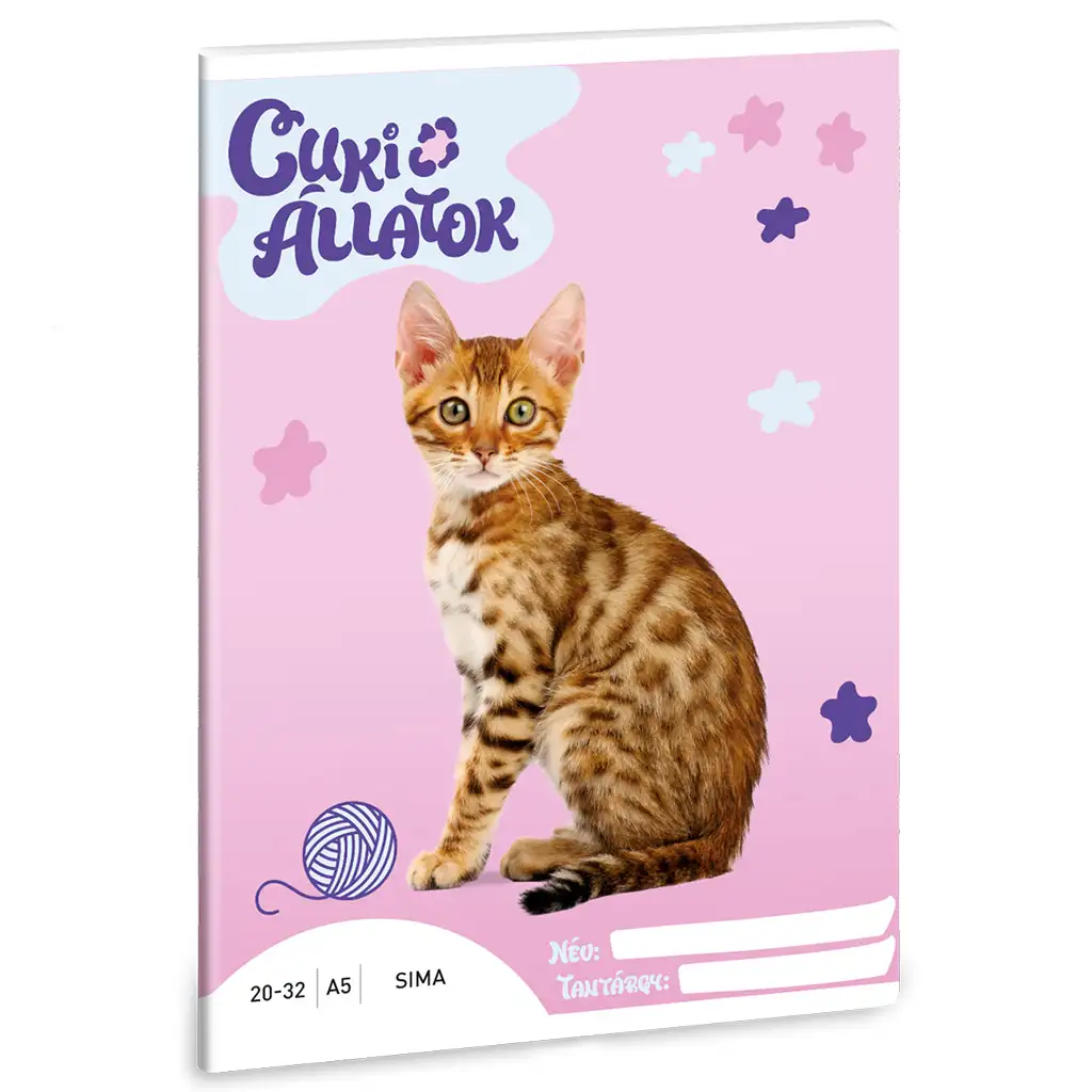 Ars Una: Cuki állatok - Bengáli macska sima lapú füzet A/5 kép 1
