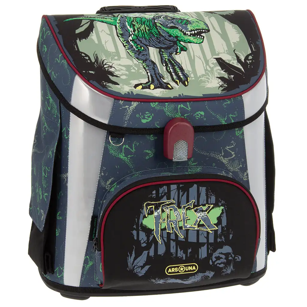 Ars Una: T-Rex kompakt ergonomikus mágneszáras iskolatáska, hátizsák 33x41x24cm kép 1