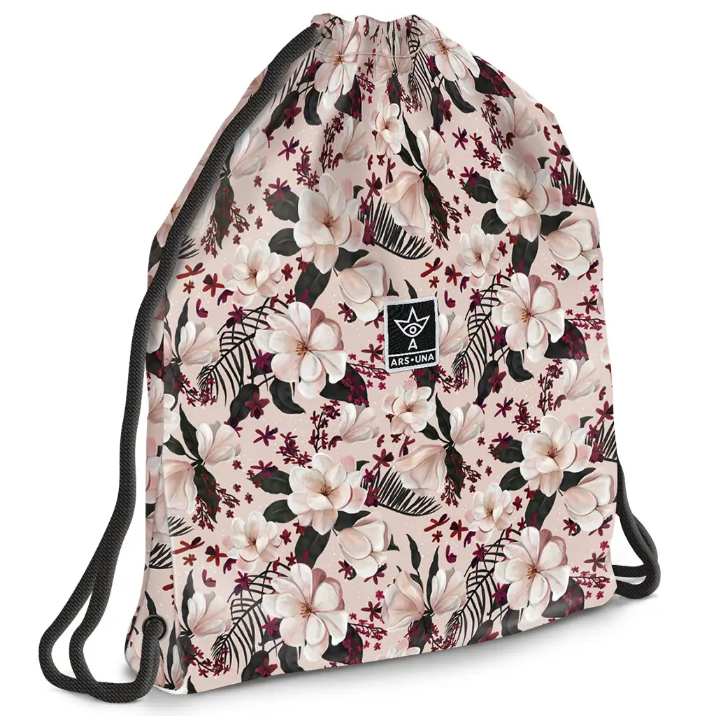 Ars Una: Flowery Pink virágos tindédzser tornazsák, sportzsák 37,5x46cm kép 1