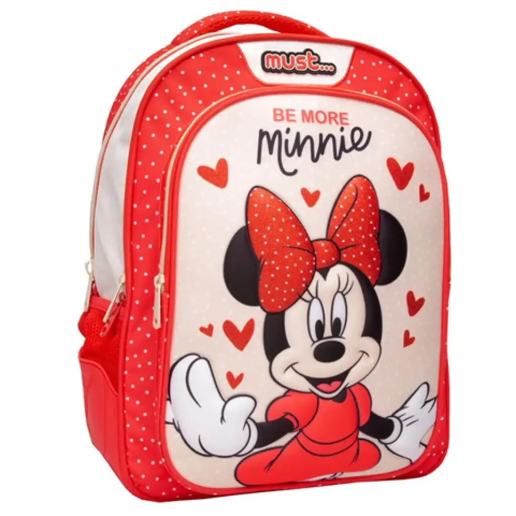 Must: Be more Minnie egér piros iskolatáska, hátizsák 32x18x43cm kép 1