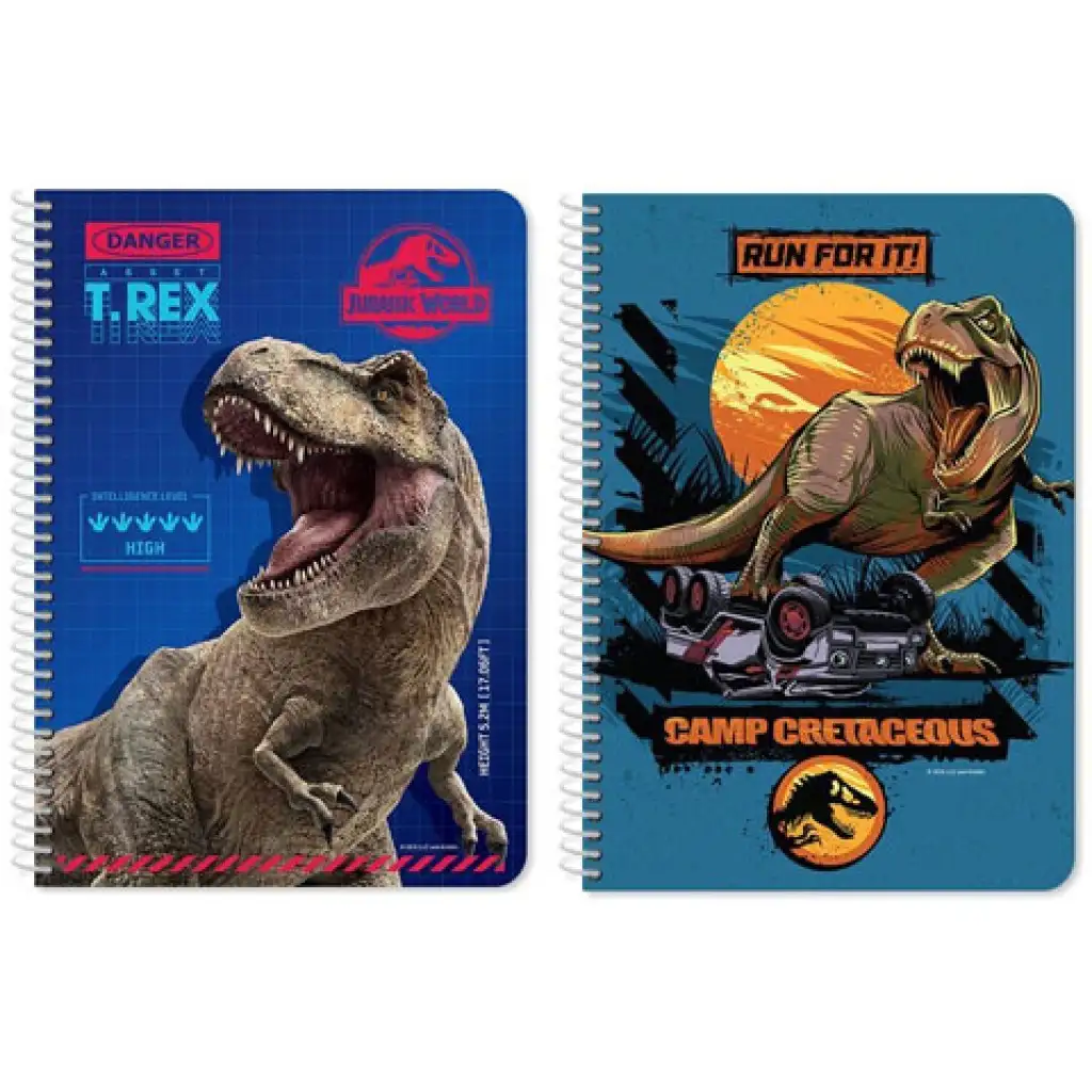 Jurassic World T-Rex spirálos jegyzetfüzet kétféle változatban kép 1