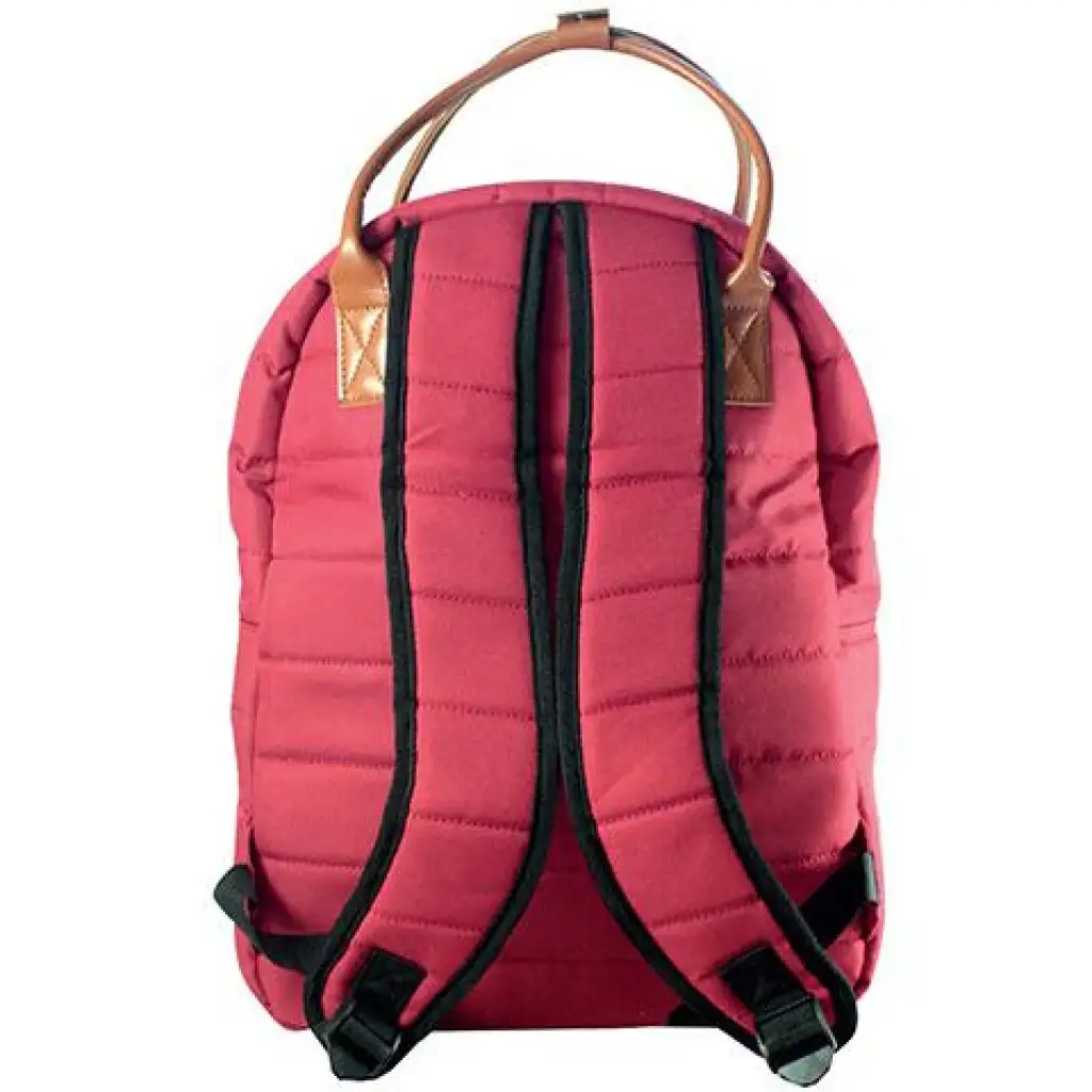 Must: Piros lekerekített iskolatáska, hátizsák 40x30x12cm kép 2