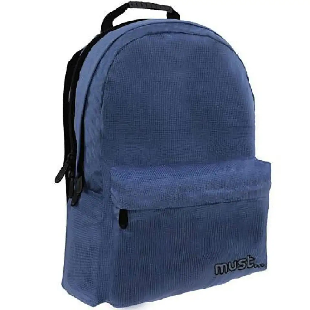 Must: Sötétkék Monochrome RipStop iskolatáska, hátizsák 32x17x42cm kép 1
